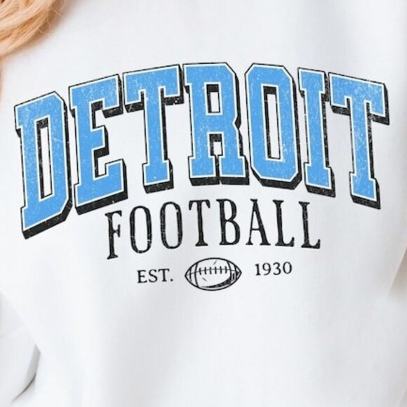 Detroit Football Sweatshirt Lions Game Day Crewneck Retro NFL Fan Gift 05 - Picture 2 of 5